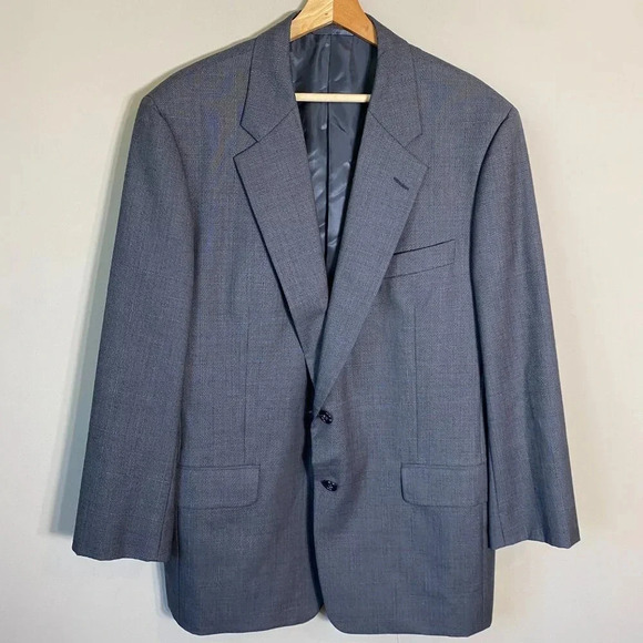 Hickey Freeman Canterbury Wool Sport Coat Dinner Jacket Blazer Men's 44R Gray - Picture 4 of 14